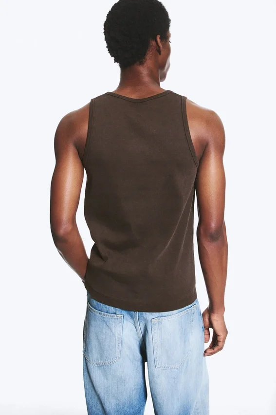 Classic Ribbed Tank Top – Dark Brown Classic Ribbed Tank Top – Dark Brown