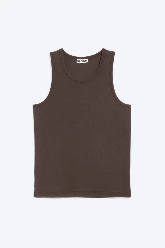 Classic Ribbed Tank Top – Dark Brown Classic Ribbed Tank Top – Dark Brown