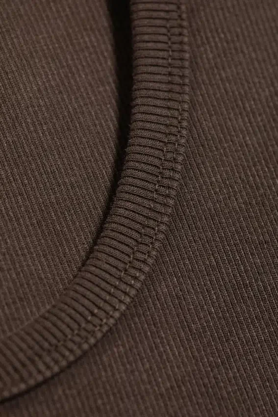 Classic Ribbed Tank Top – Dark Brown Classic Ribbed Tank Top – Dark Brown