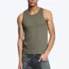 Classic Ribbed Tank Top – Light Dusty Khaki Green Classic Ribbed Tank Top – Light Dusty Khaki Green