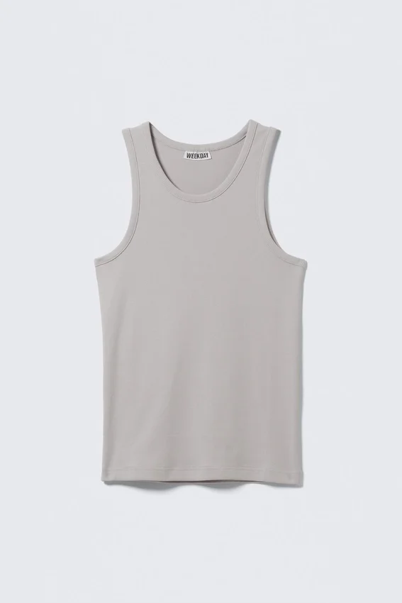 Classic Ribbed Tank Top – Light Grey Classic Ribbed Tank Top – Light Grey