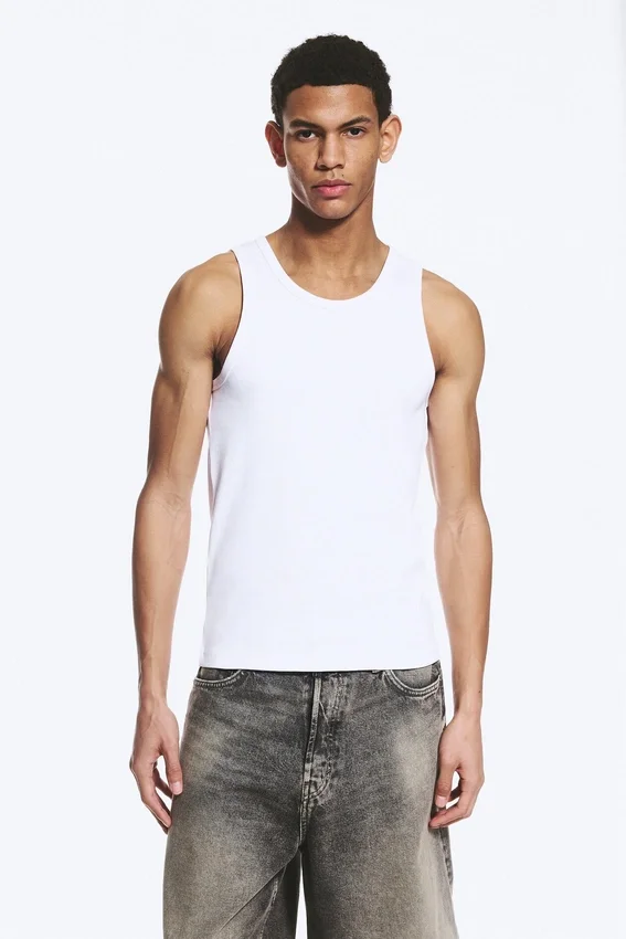 Classic Ribbed Tank Top – White Classic Ribbed Tank Top – White