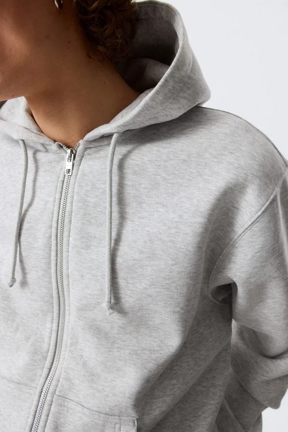 Classic Zip Hoodie – Grey Melange Classic Zip Hoodie – Grey Melange