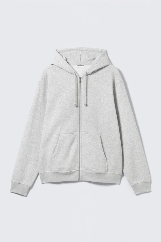 Classic Zip Hoodie – Grey Melange Classic Zip Hoodie – Grey Melange