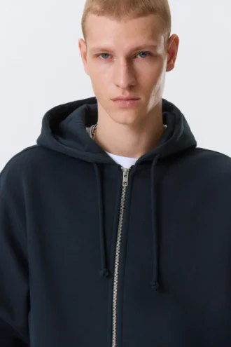 Classic Zip Hoodie – Navy Blue