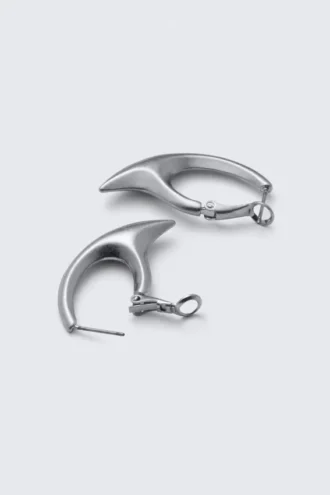 Claw Hoop Earrings – Silver