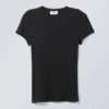 Close Fitted Rib T-Shirt – Black Close Fitted Rib T-Shirt – Black