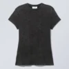 Close Fitted Rib T-Shirt – Washed Black Close Fitted Rib T-Shirt – Washed Black