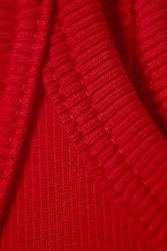 Close Fitted Ribbed Singlet – Bright Red