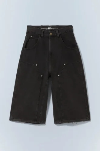 Cm X Lb Dunno Washed Black Unisex Carpenter Jorts – Washed Black | Cheap Monday Gb