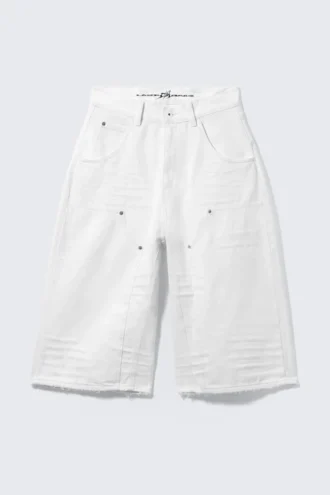 Cm X Lb Dunno White Unisex Carpenter Jorts – White | Cheap Monday Gb