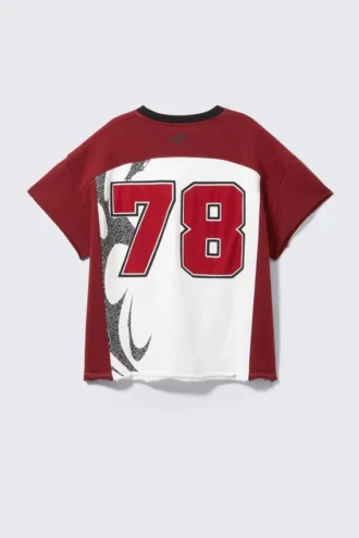 Cm X Lb Short-Sleeved Unisex Football T-Shirt – Dark Red & White – I’m a Mess | Cheap Monday Gb