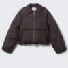 Collared Puffer Jacket – Dark Brown Collared Puffer Jacket – Dark Brown