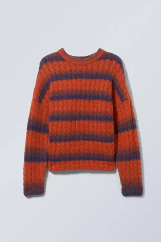 Connor Wool Blend Sweater – Blue & Red Stripes