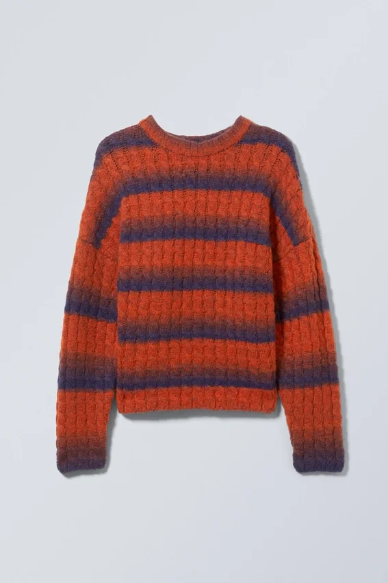 Connor Wool Blend Sweater – Blue & Red Stripes Connor Wool Blend Sweater – Blue & Red Stripes