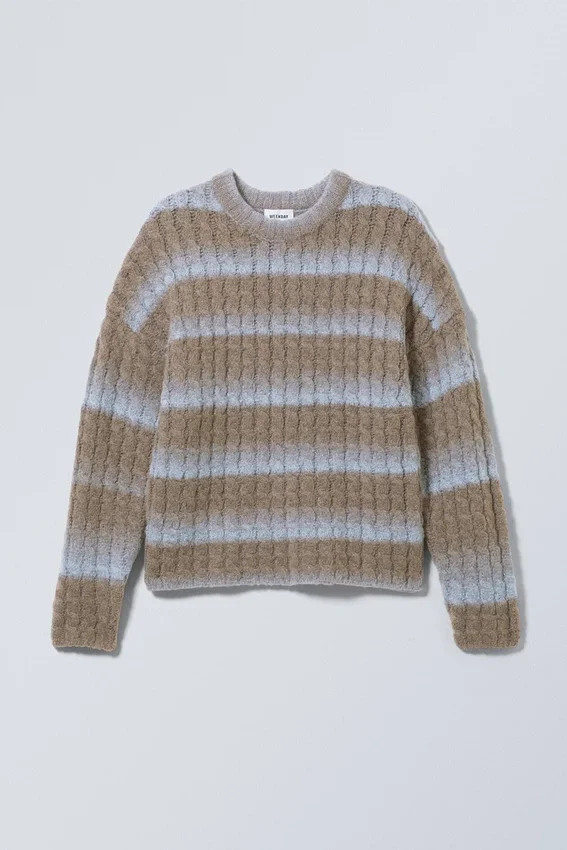 Connor Wool Blend Sweater – Mole & Blue Fade Stripes Connor Wool Blend Sweater – Mole & Blue Fade Stripes