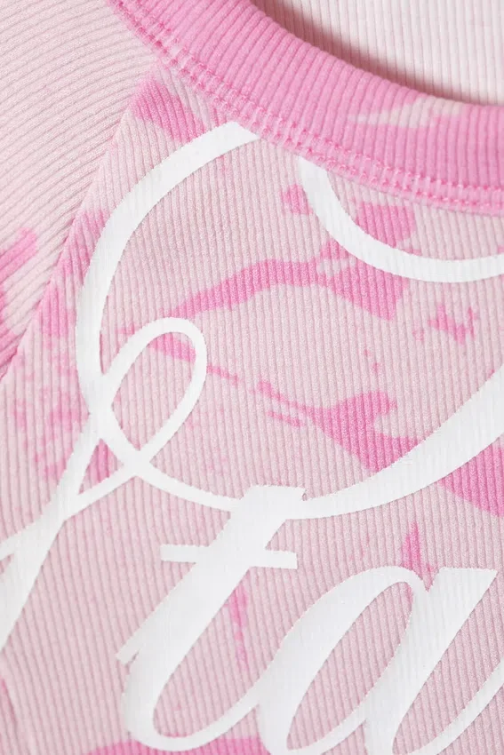 Contrast Stitch Fitted T-Shirt – Pink Stardust Contrast Stitch Fitted T-Shirt – Pink Stardust