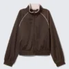 Contrast Track Jacket – Dark Brown Contrast Track Jacket – Dark Brown