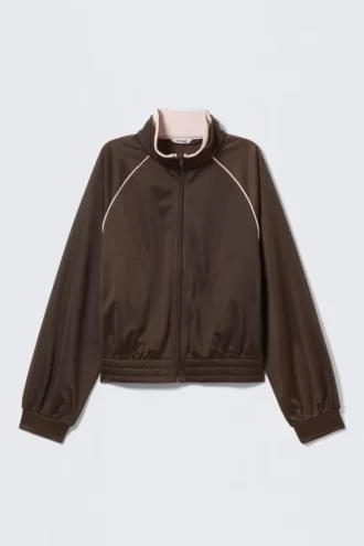 Contrast Track Jacket – Dark Brown