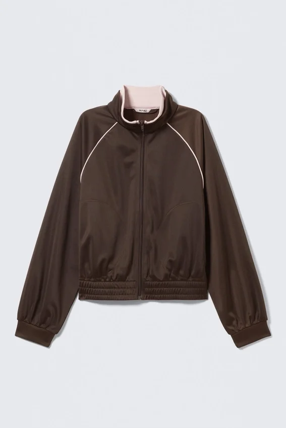 Contrast Track Jacket – Dark Brown Contrast Track Jacket – Dark Brown
