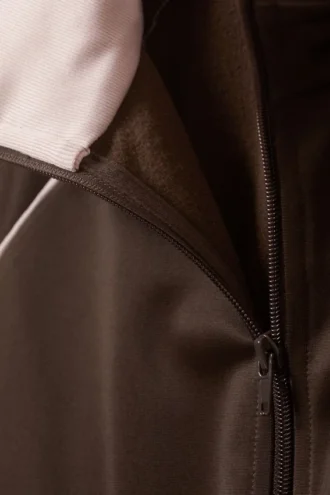 Contrast Track Jacket – Dark Brown