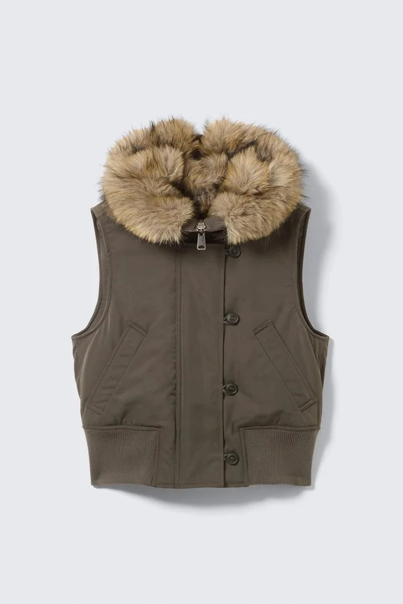 Convertible Hood Bomber Vest – Dark Grey Convertible Hood Bomber Vest – Dark Grey