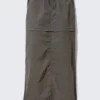 Convertible Nylon Cargo Skirt – Dark Grey Convertible Nylon Cargo Skirt – Dark Grey