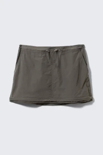 Convertible Nylon Cargo Skirt – Dark Grey Convertible Nylon Cargo Skirt – Dark Grey