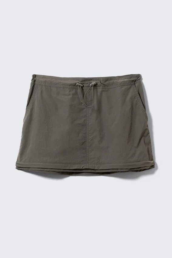 Convertible Nylon Cargo Skirt – Dark Grey Convertible Nylon Cargo Skirt – Dark Grey