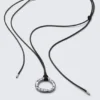 Cord Pendant Necklace – Silver – Black Cord Cord Pendant Necklace – Silver – Black Cord