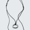 Cord Pendant Necklace – Silver – Black Cord Cord Pendant Necklace – Silver – Black Cord