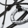 Cord Pendant Necklace – Silver – Black Cord Cord Pendant Necklace – Silver – Black Cord