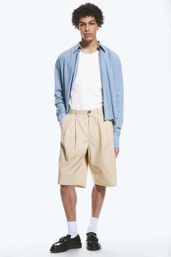 Cotton Chino Shorts – Light Dusty Beige Cotton Chino Shorts – Light Dusty Beige