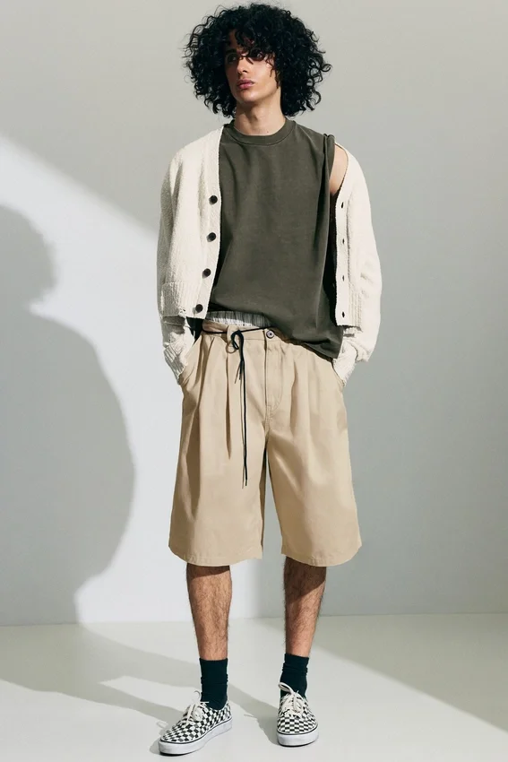 Cotton Chino Shorts – Light Dusty Beige Cotton Chino Shorts – Light Dusty Beige