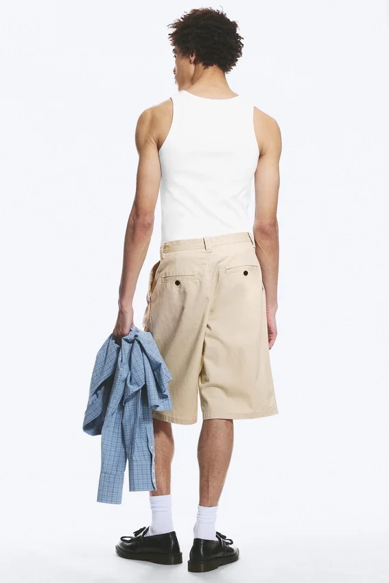 Cotton Chino Shorts – Light Dusty Beige Cotton Chino Shorts – Light Dusty Beige