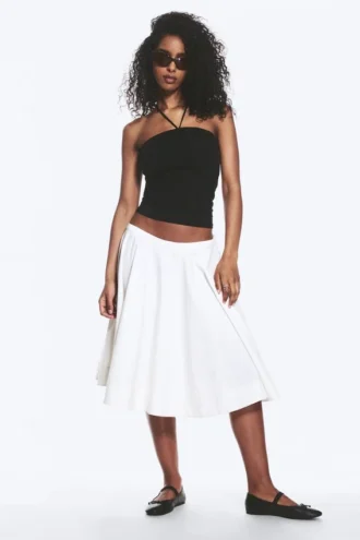 Cotton Circle Skirt – Dusty White
