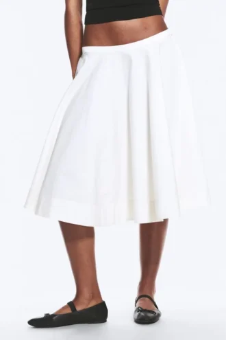 Cotton Circle Skirt – Dusty White