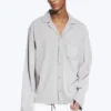Cotton Lounge Shirt – Dusty Light Grey Cotton Lounge Shirt – Dusty Light Grey