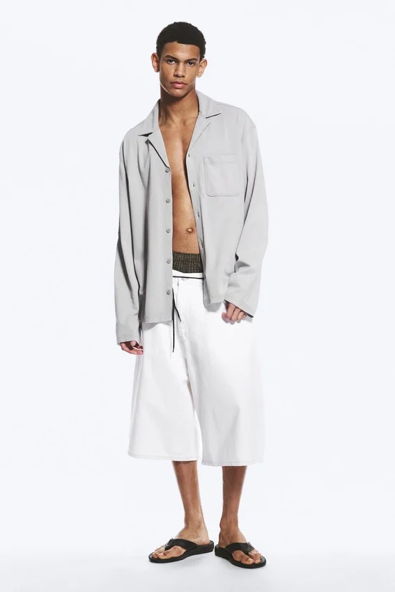 Cotton Lounge Shirt – Dusty Light Grey Cotton Lounge Shirt – Dusty Light Grey