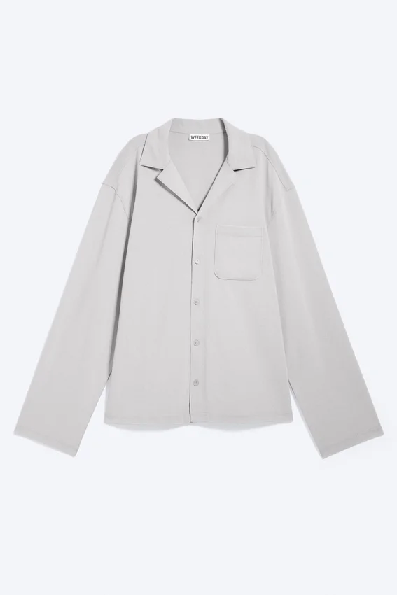 Cotton Lounge Shirt – Dusty Light Grey Cotton Lounge Shirt – Dusty Light Grey