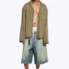 Cotton Lounge Shirt – Medium Dusty Khaki Green