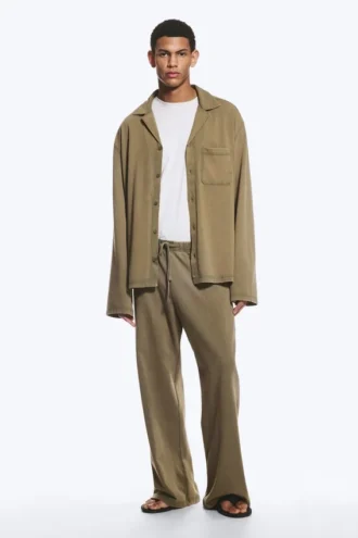 Cotton Lounge Shirt – Medium Dusty Khaki Green
