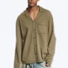 Cotton Lounge Shirt – Medium Dusty Khaki Green