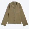 Cotton Lounge Shirt – Medium Dusty Khaki Green