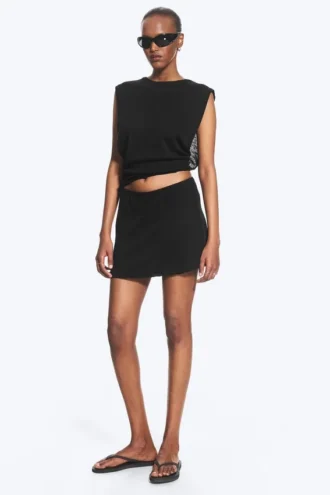 Cotton Mini Skirt – Black Cotton Mini Skirt – Black