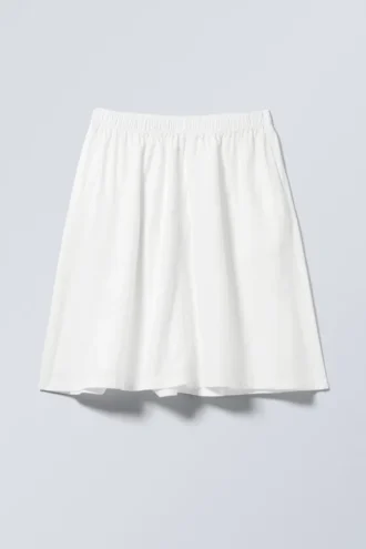 Cotton Poplin Midi Skirt – White Cotton Poplin Midi Skirt – White