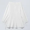 Cotton Poplin Tie-Detail Mini Dress – White Cotton Poplin Tie-Detail Mini Dress – White