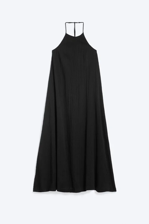 Cowl Neck A-Line Dress – Black Cowl Neck A-Line Dress – Black