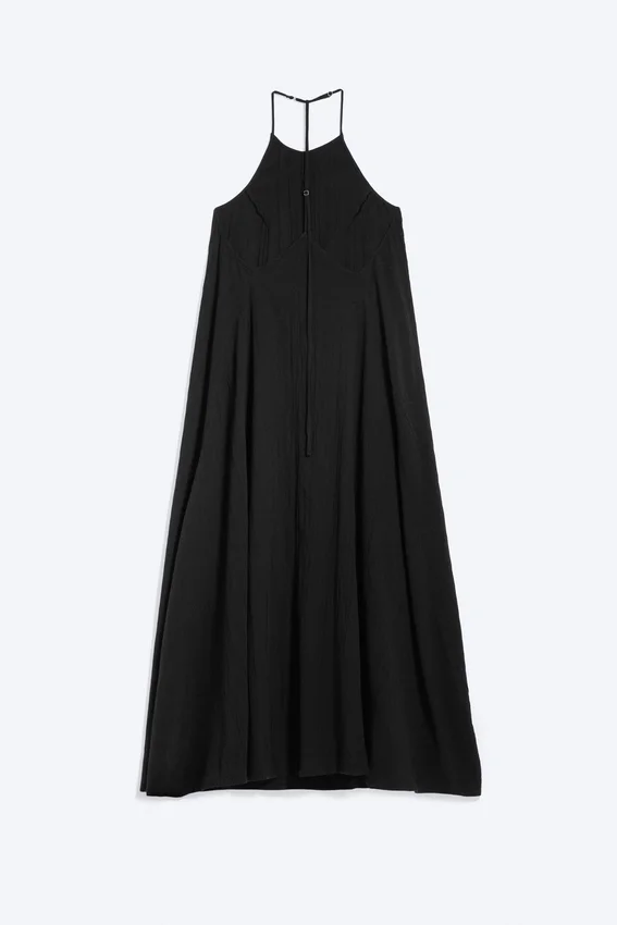 Cowl Neck A-Line Dress – Black Cowl Neck A-Line Dress – Black