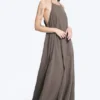 Cowl Neck A-Line Dress – Dark Mole Cowl Neck A-Line Dress – Dark Mole